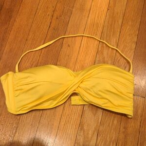 Yellow Twist Bandeau Bikini Top